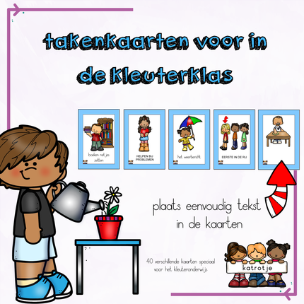 takenbordkaartjes met een blauwe rand