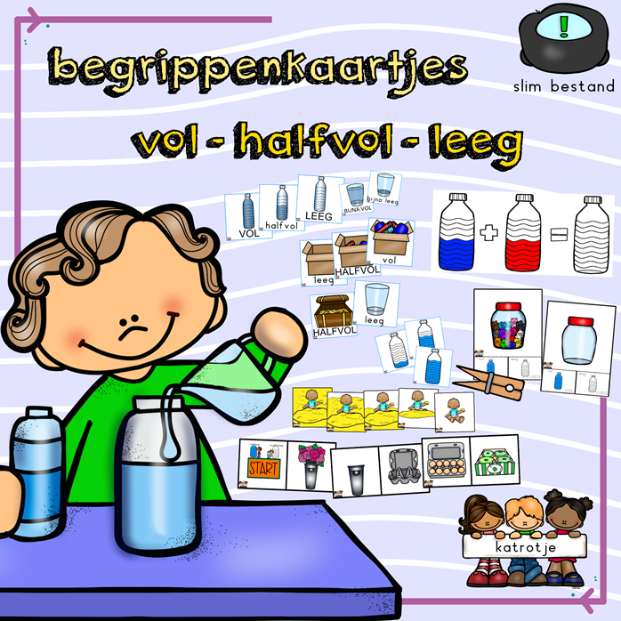 begrippenkaartjes vol - halfvol - leeg