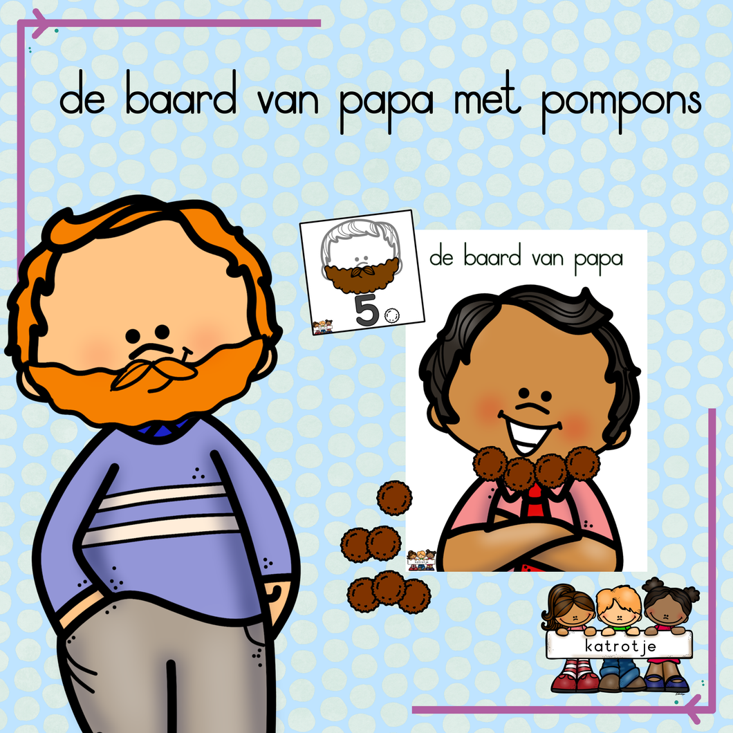 de baard van papa met pompons