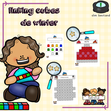 Linking Cubes bouwkaarten: thema de winter